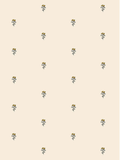 Juliette Blossom Bouquet Grasscloth  Wallpaper in Honey Glow