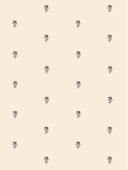 Juliette Blossom Bouquet Grasscloth  Wallpaper in Pale Driftwood