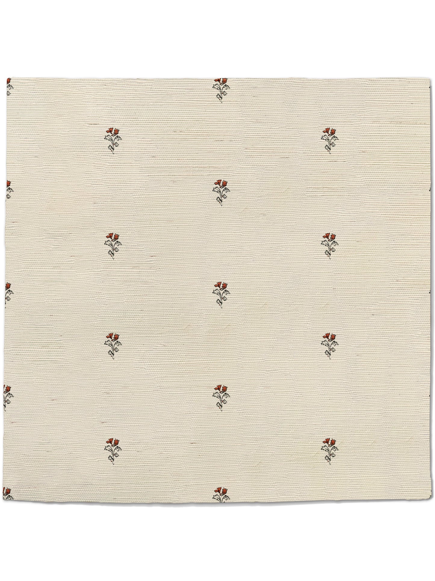 Juliette Blossom Bouquet Grasscloth  Wallpaper in Pale Driftwood