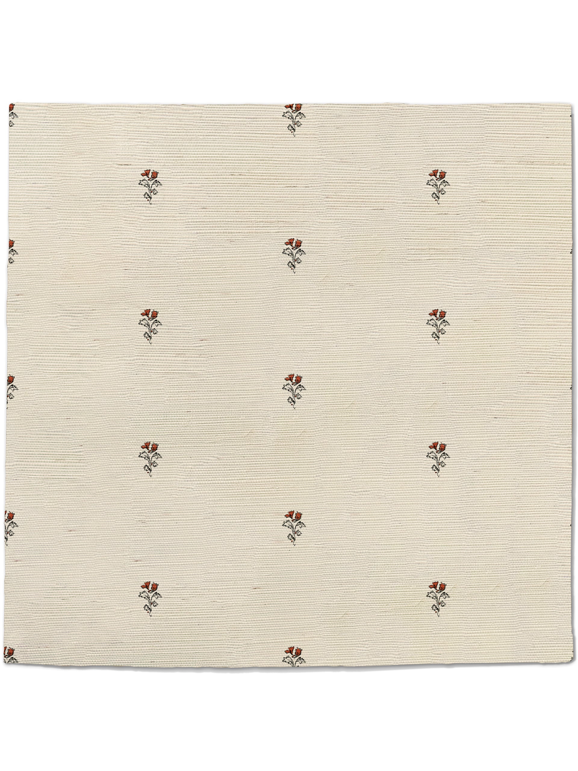 Juliette Blossom Bouquet Grasscloth  Wallpaper in Pale Driftwood