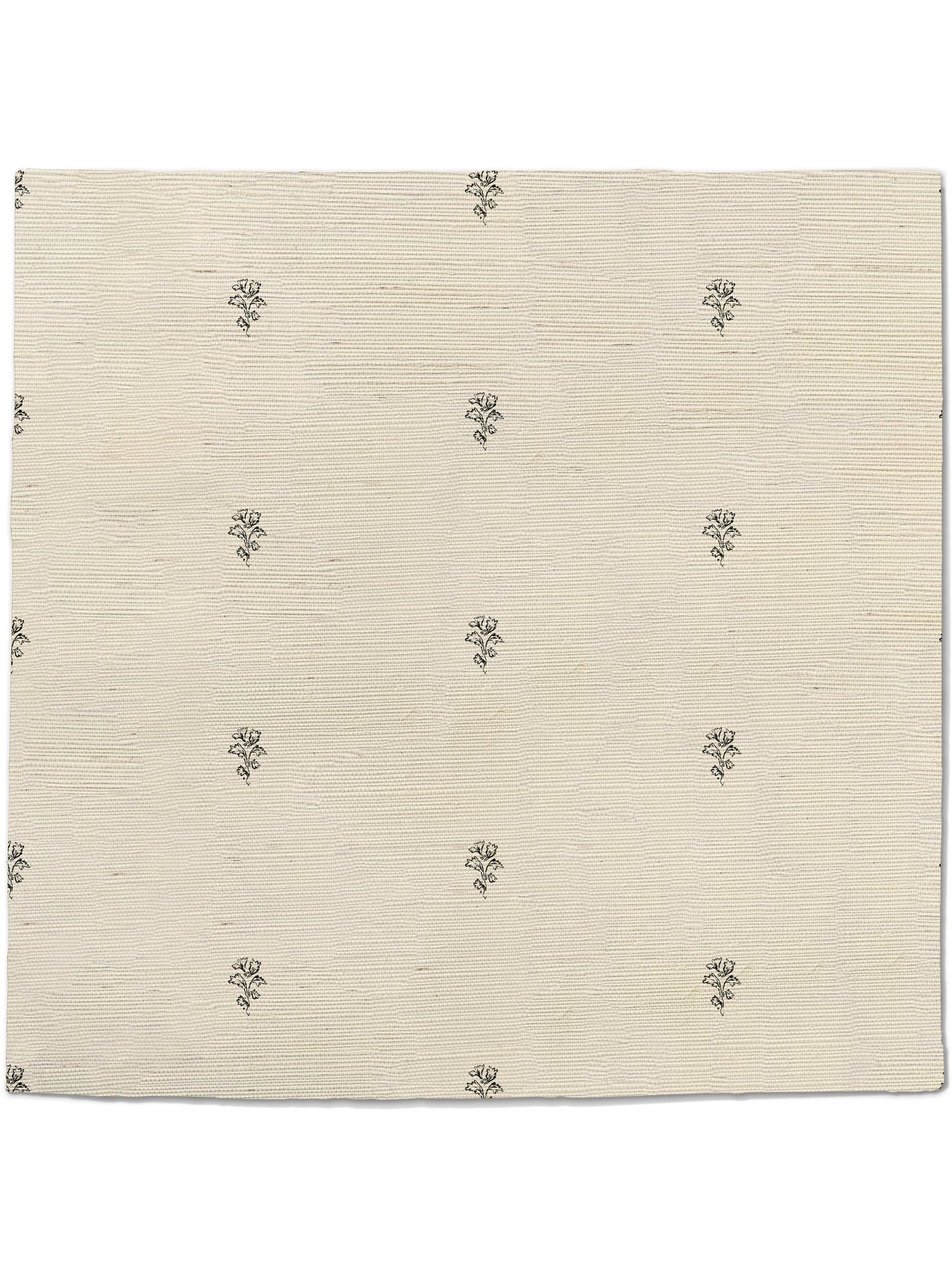 Juliette Blossom Bouquet Grasscloth  Wallpaper in Smoke and Lace