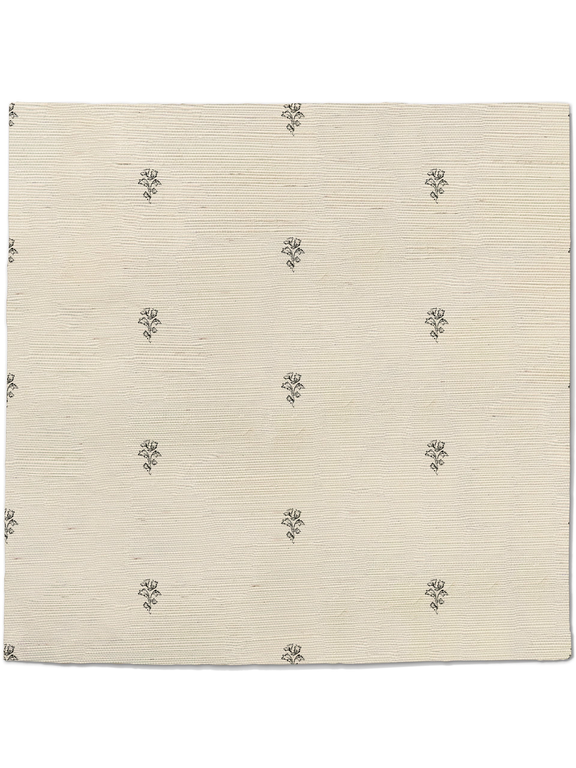 Juliette Blossom Bouquet Grasscloth  Wallpaper in Smoke and Lace