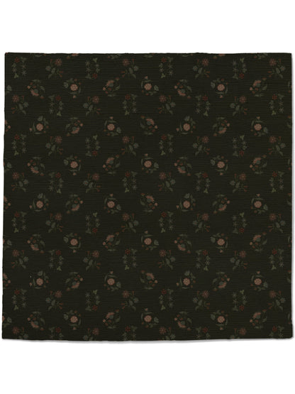 Juliette Floral Cascade Grasscloth  Wallpaper in Velvet Void