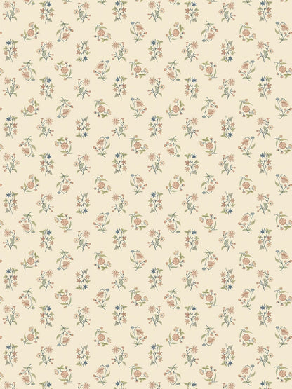 Juliette Floral Cascade Grasscloth  Wallpaper in Warm Sandstone
