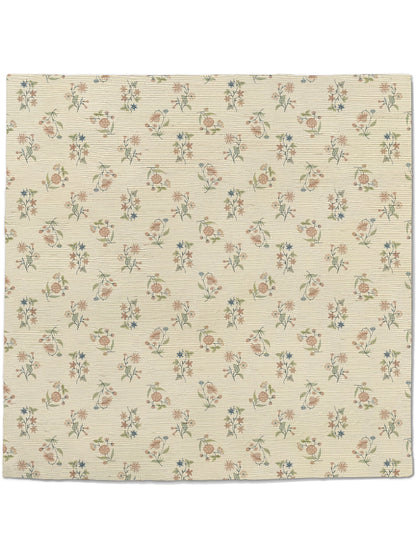 Juliette Floral Cascade Grasscloth  Wallpaper in Warm Sandstone