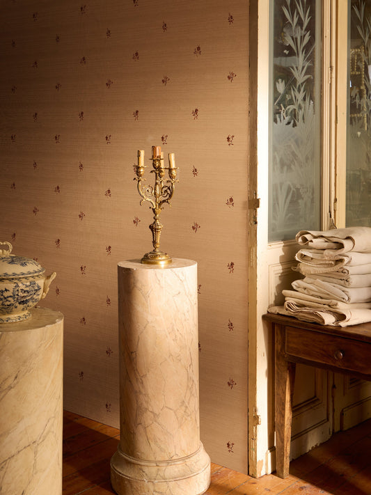 Juliette Florienne Grasscloth  Wallpaper in Pale Driftwood
