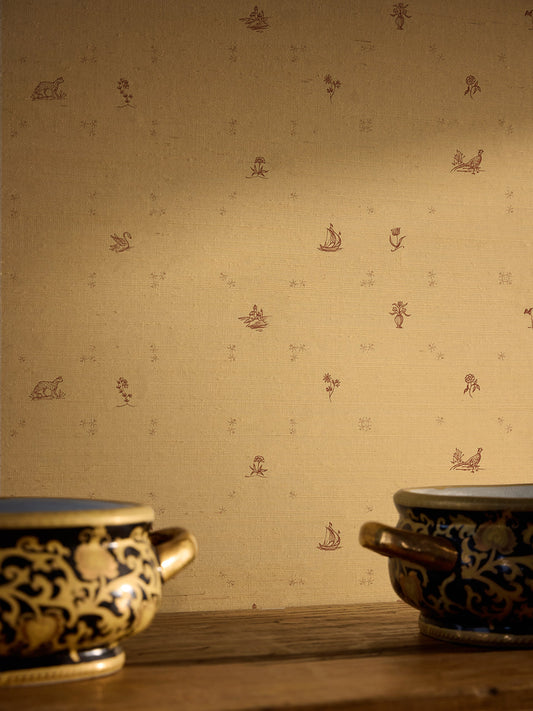 Juliette Hinterbloom Grasscloth  Wallpaper in Earthen Beige