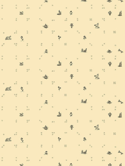 Juliette Hinterbloom Grasscloth  Wallpaper in Pearlescent Noir