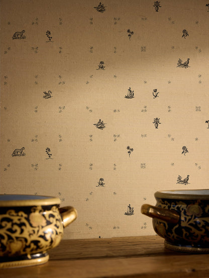 Juliette Hinterbloom Grasscloth  Wallpaper in Satin Shade
