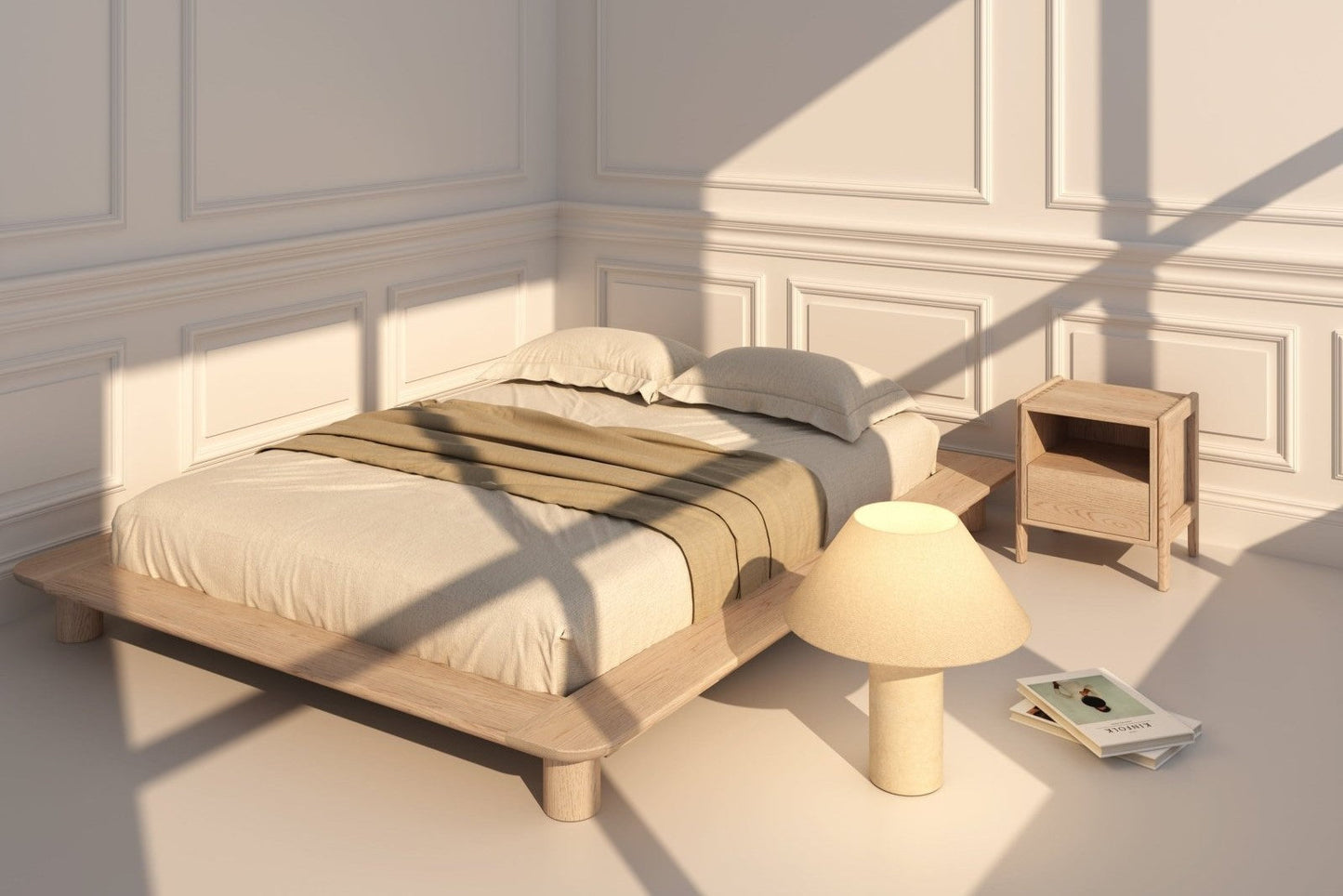 Kiral Platform Bed in Nude Beds