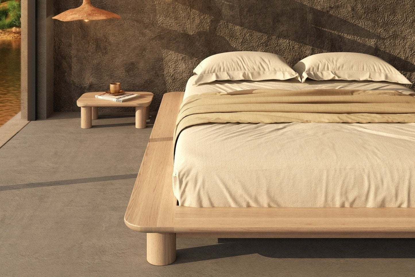 Kiral Platform Bed in Nude Beds