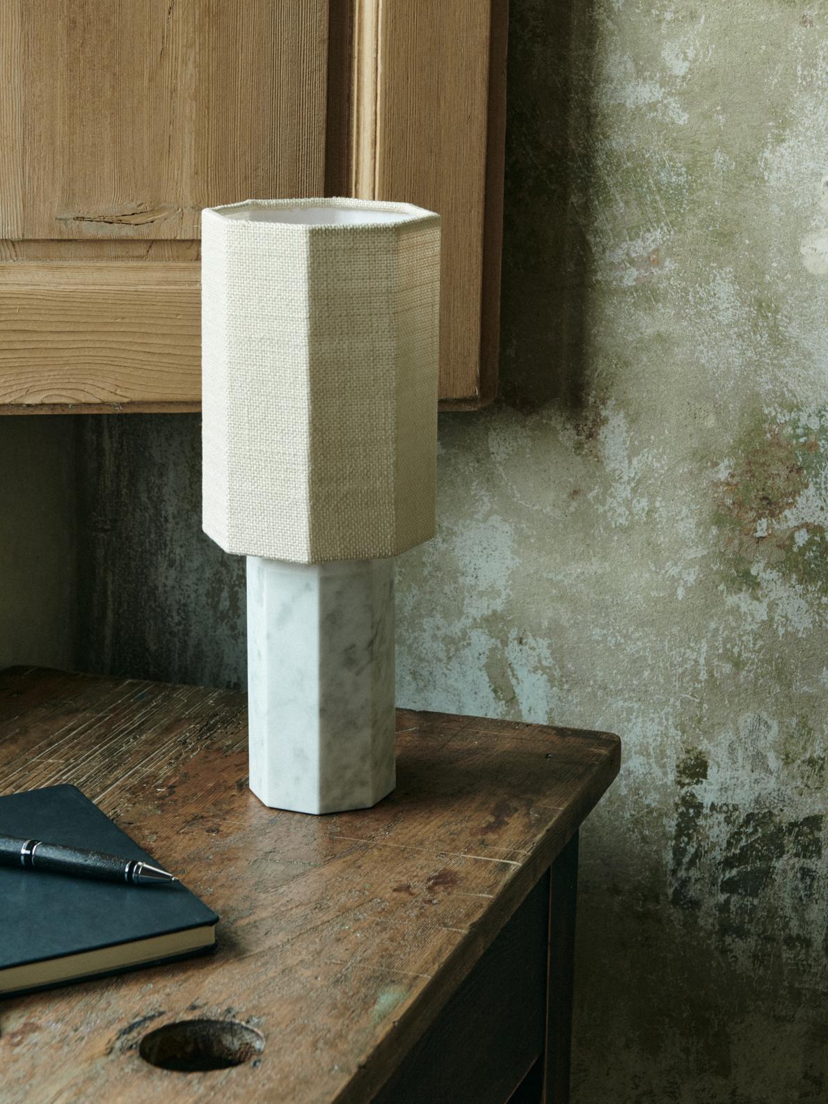 Eight over Eight Lamp in White Marble, Grande by Louise Roe