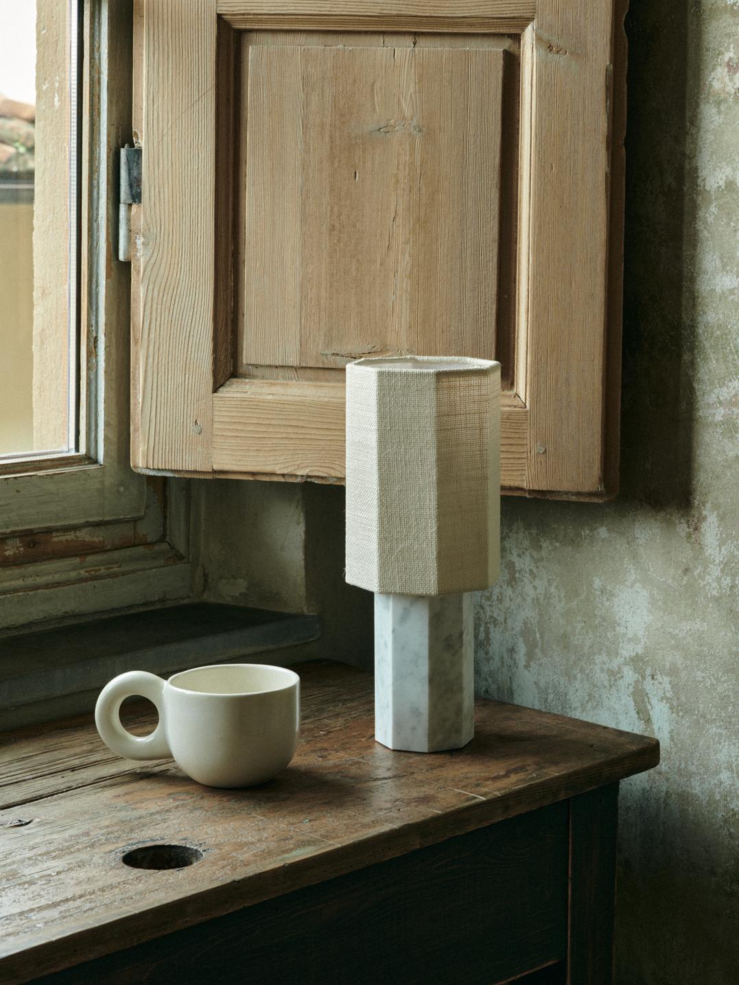 Eight over Eight Lamp in White Marble, Grande by Louise Roe