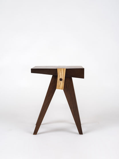 La Petite Table/Stool in Dark Walnut End Tables