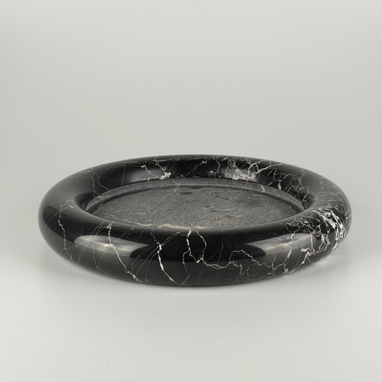 Large Black Marble Centerpiece by Up & Up, Italy, 1970s Bowls