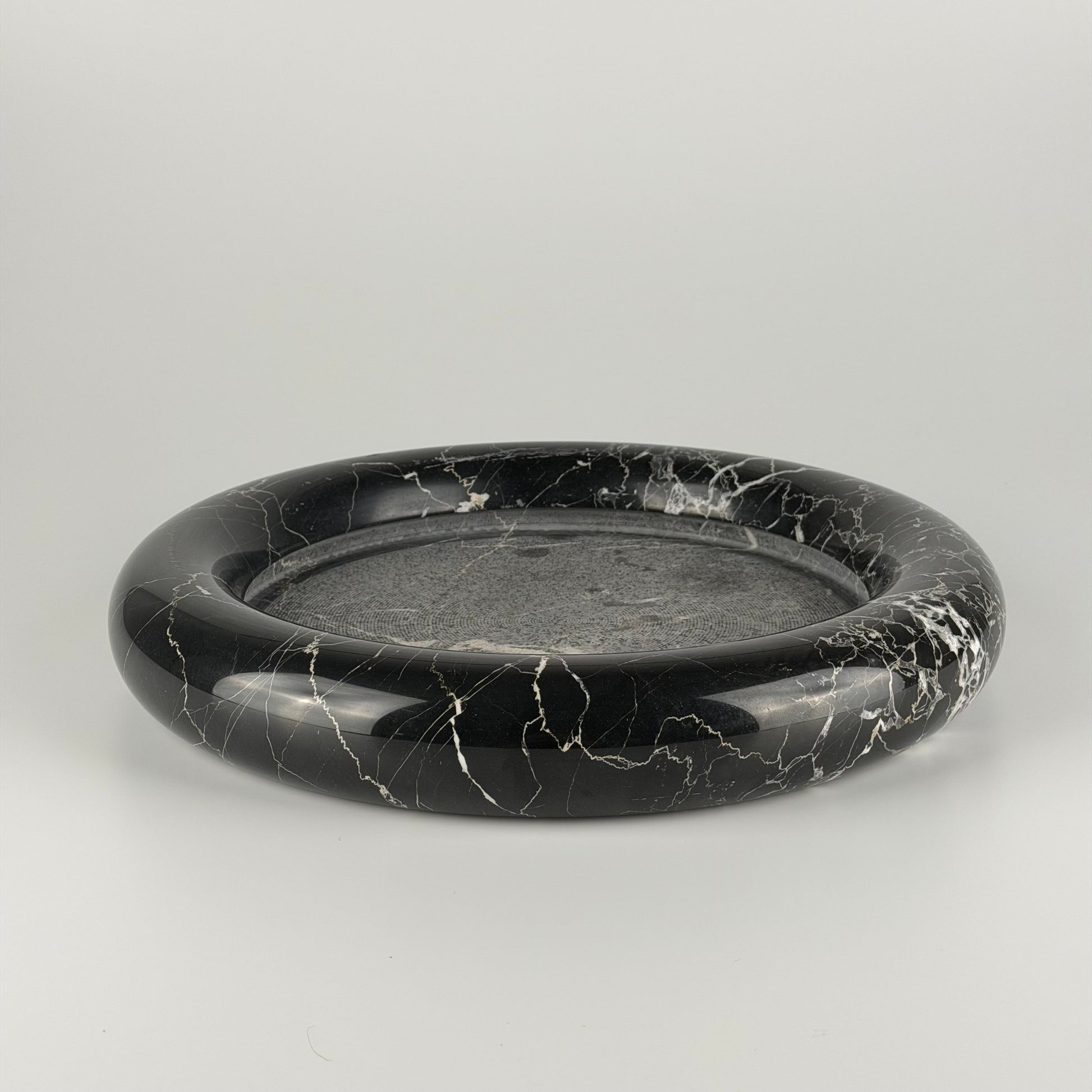 Large Black Marble Centerpiece by Up & Up, Italy, 1970s Bowls