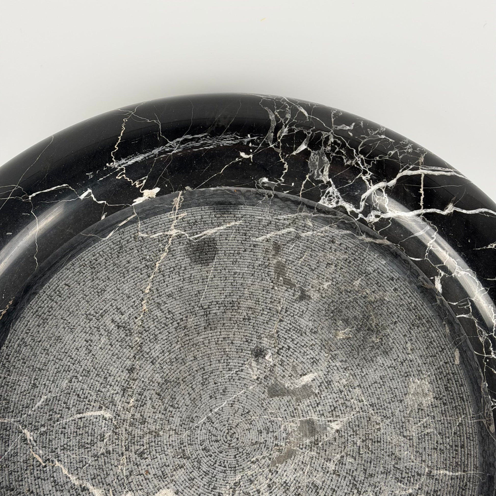 Large Black Marble Centerpiece by Up & Up, Italy, 1970s Bowls