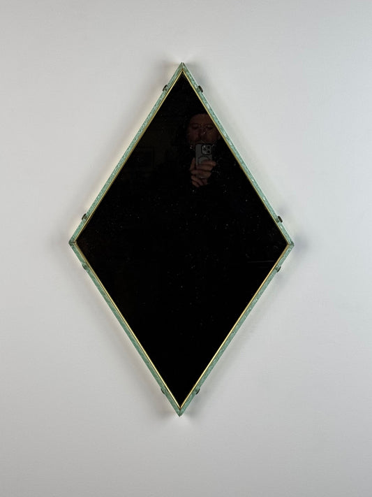 Large Diamond-Shaped Wall Mirror by Luigi Brusotti for Fontana Arte, 1950s Mirrors