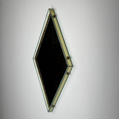 Large Diamond-Shaped Wall Mirror by Luigi Brusotti for Fontana Arte, 1950s Mirrors