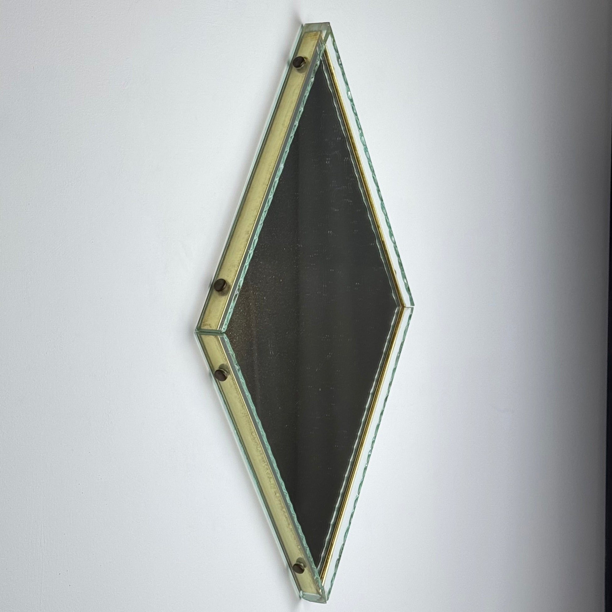 Large Diamond-Shaped Wall Mirror by Luigi Brusotti for Fontana Arte, 1950s Mirrors