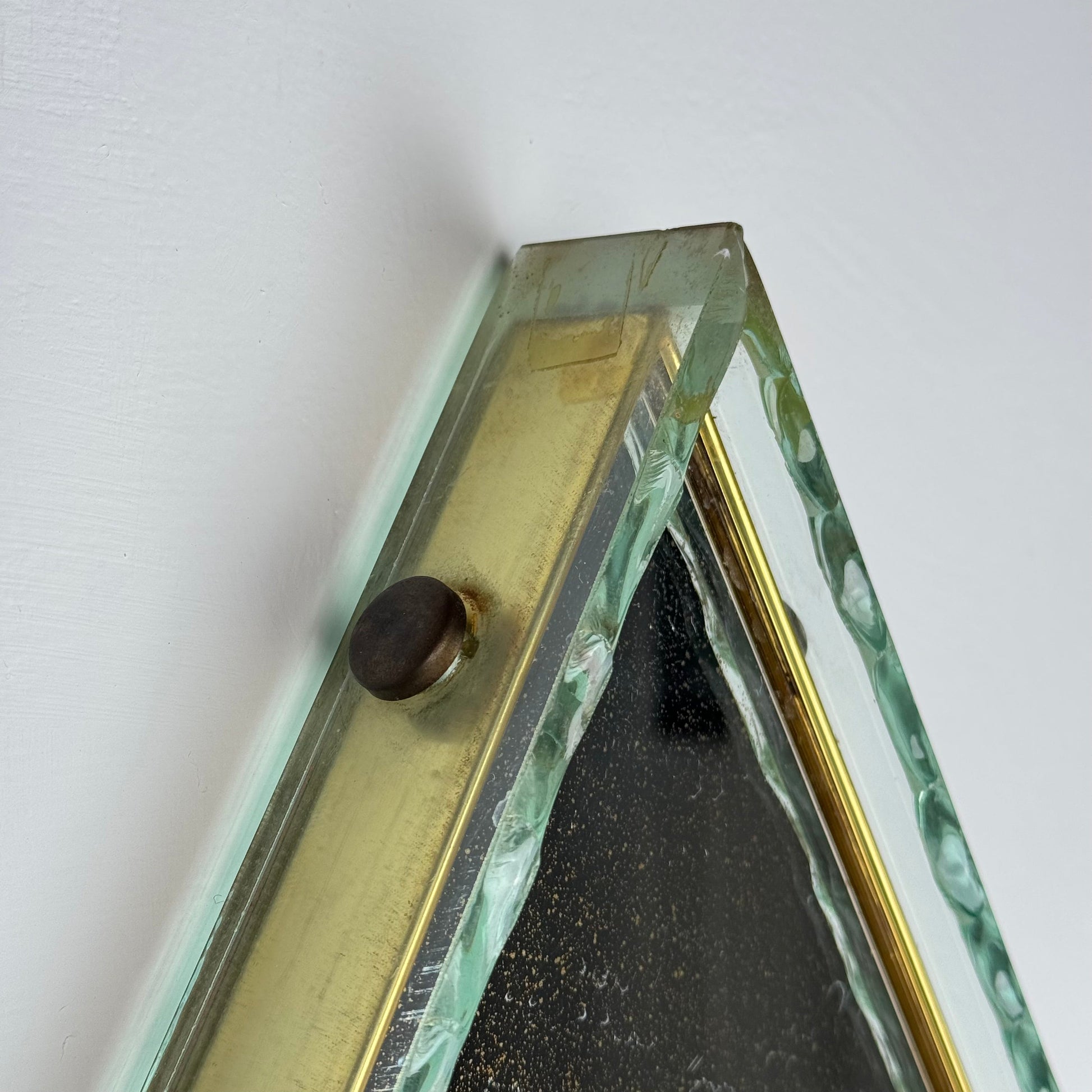 Large Diamond-Shaped Wall Mirror by Luigi Brusotti for Fontana Arte, 1950s Mirrors