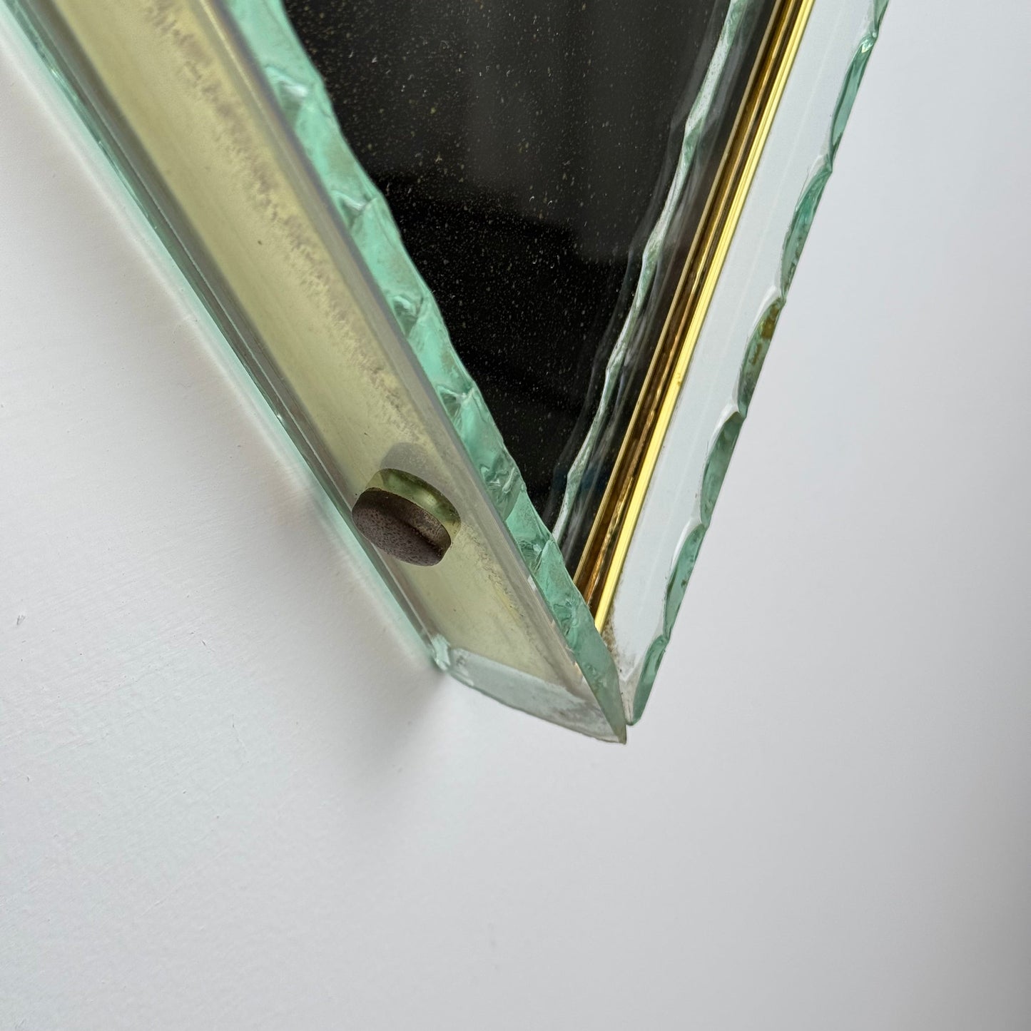 Large Diamond-Shaped Wall Mirror by Luigi Brusotti for Fontana Arte, 1950s Mirrors