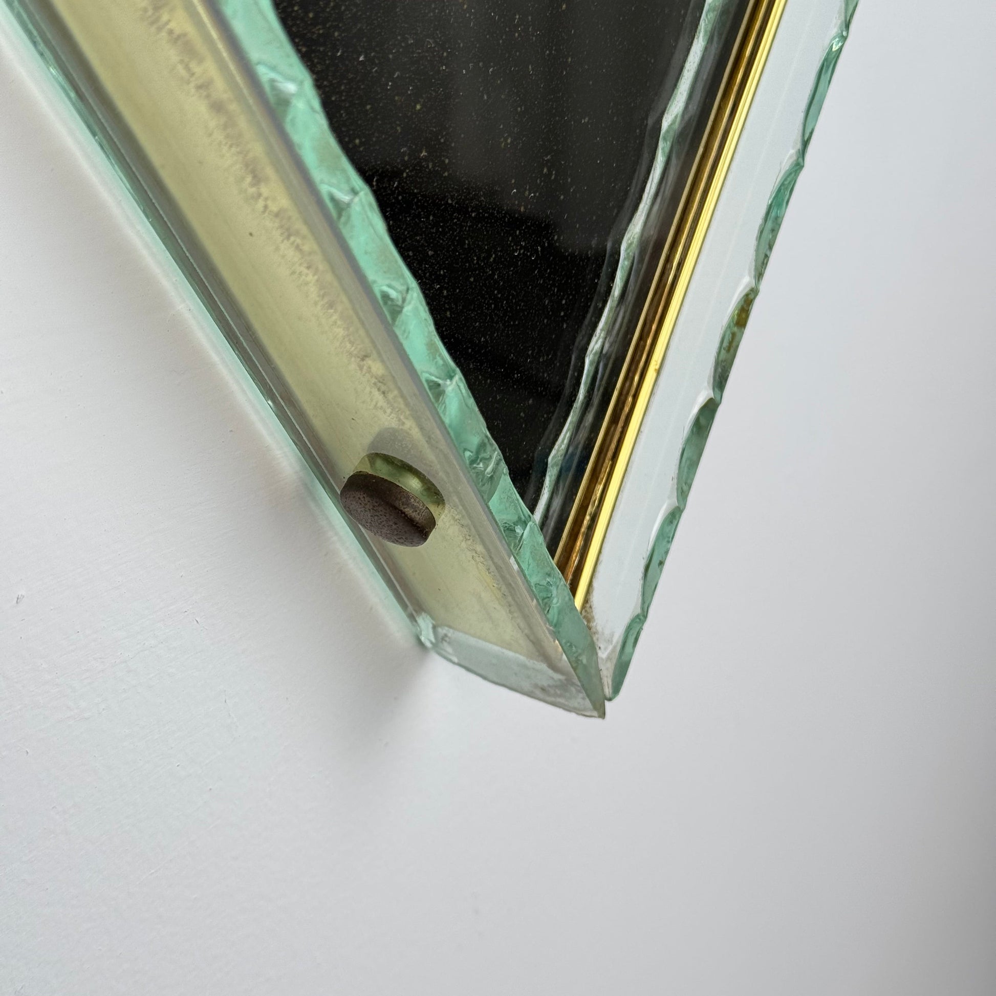 Large Diamond-Shaped Wall Mirror by Luigi Brusotti for Fontana Arte, 1950s Mirrors