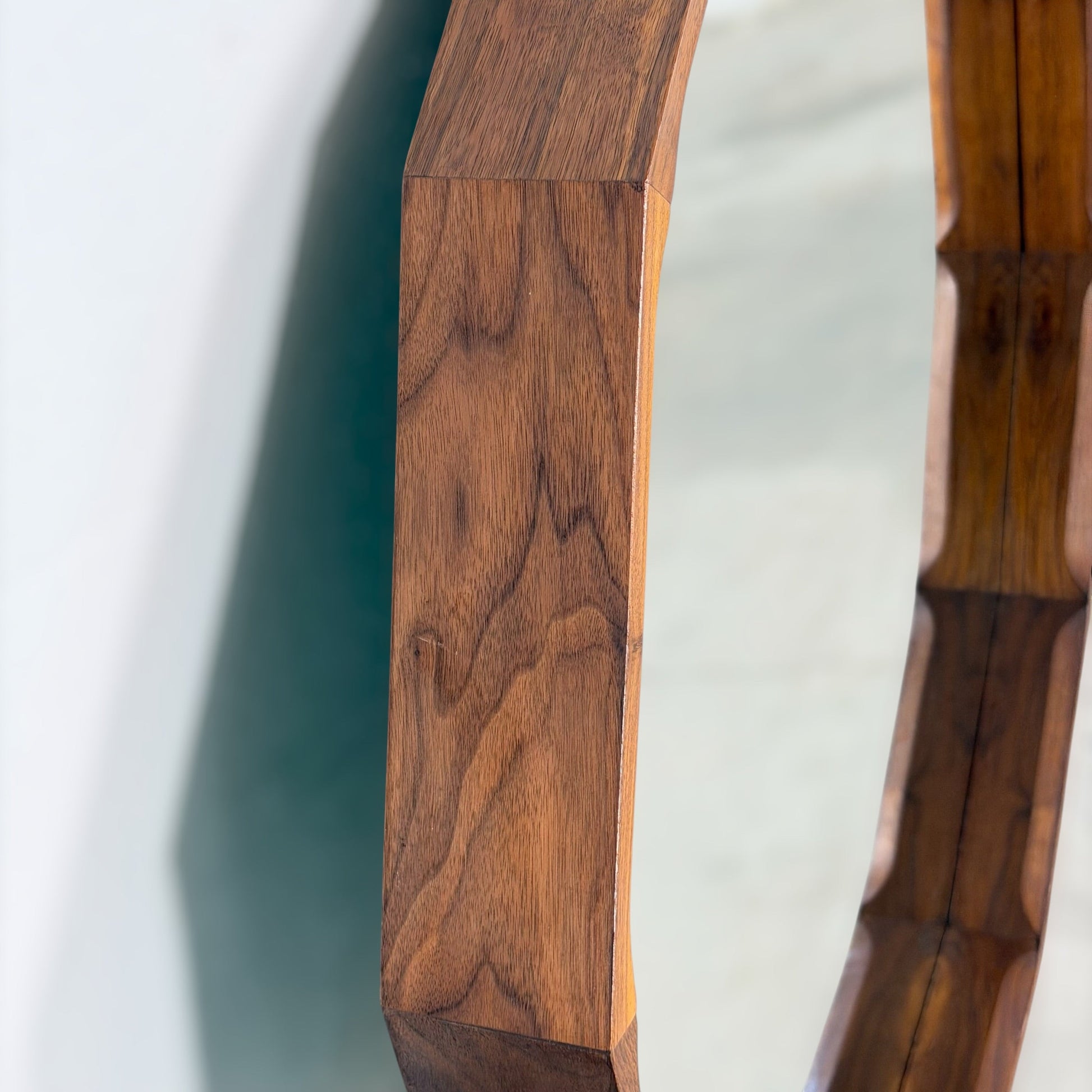 Large Dodecagonal Walnut Mirror Attributed to Fratelli Marelli, 1970s Mirrors