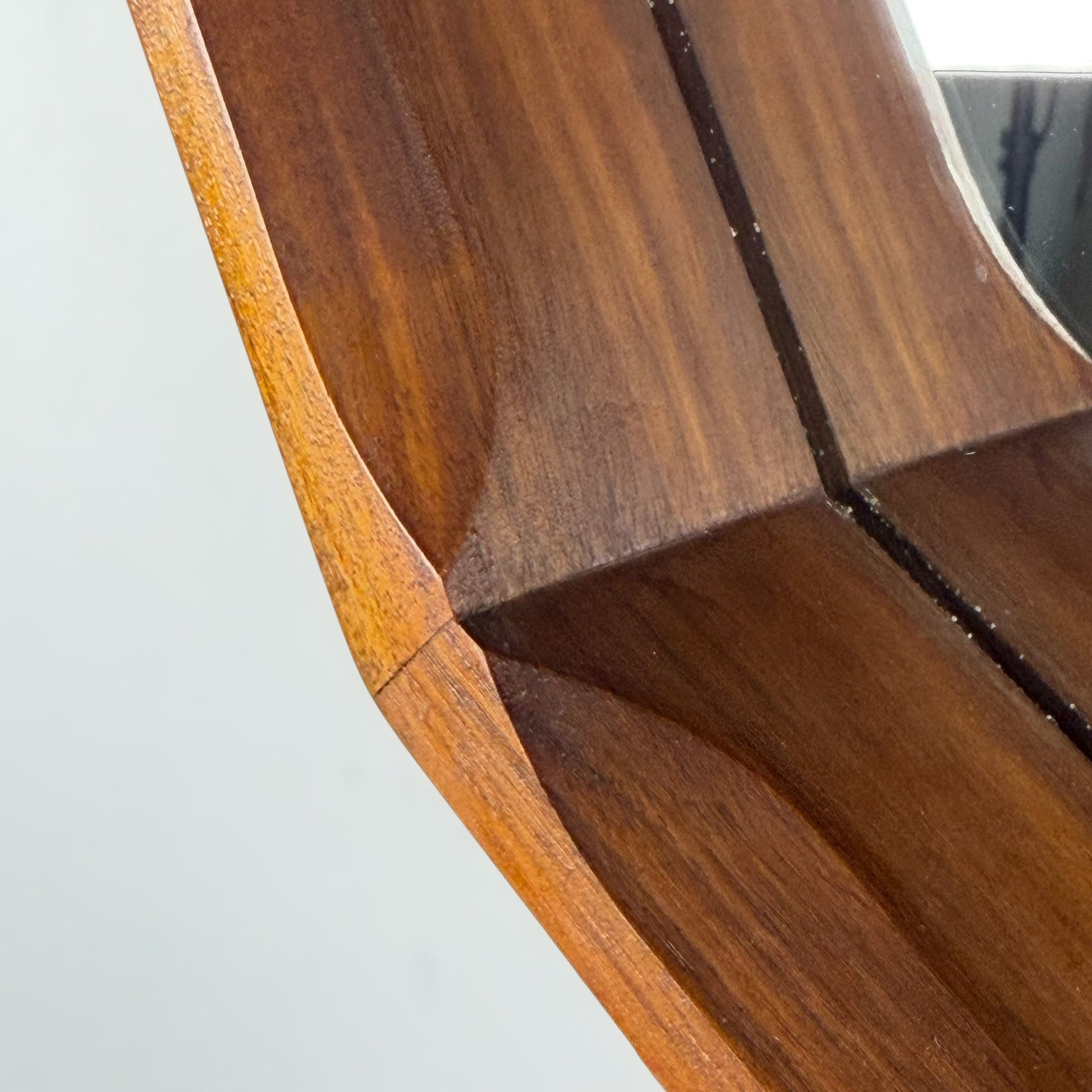 Large Dodecagonal Walnut Mirror Attributed to Fratelli Marelli, 1970s Mirrors