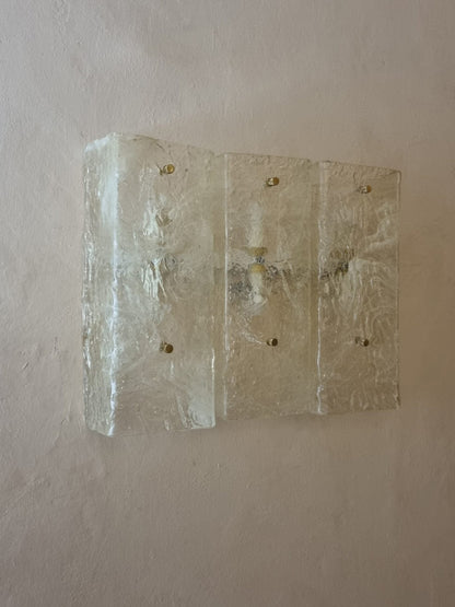 Wall Sconce Composed of 3 Large Murano Glass by Barovier & Toso, Italy 1960s Sconces