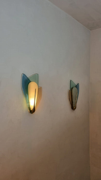 Large Wall Sconces Designed by Max Ingrand for Fontana Arte, 1955 Sconces