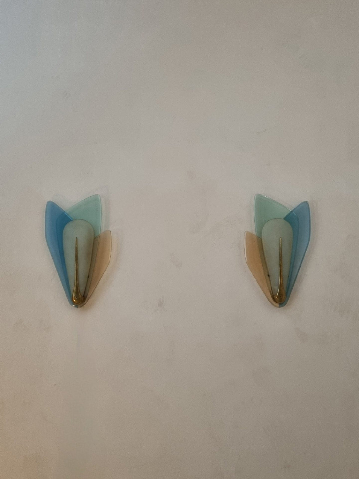 Large Wall Sconces Designed by Max Ingrand for Fontana Arte, 1955 Sconces