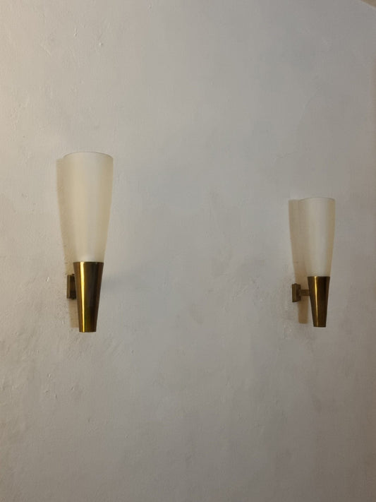 Large Wall Sconces Designed by Pietro Chiesa for Fontana Arte, 1936 Sconces