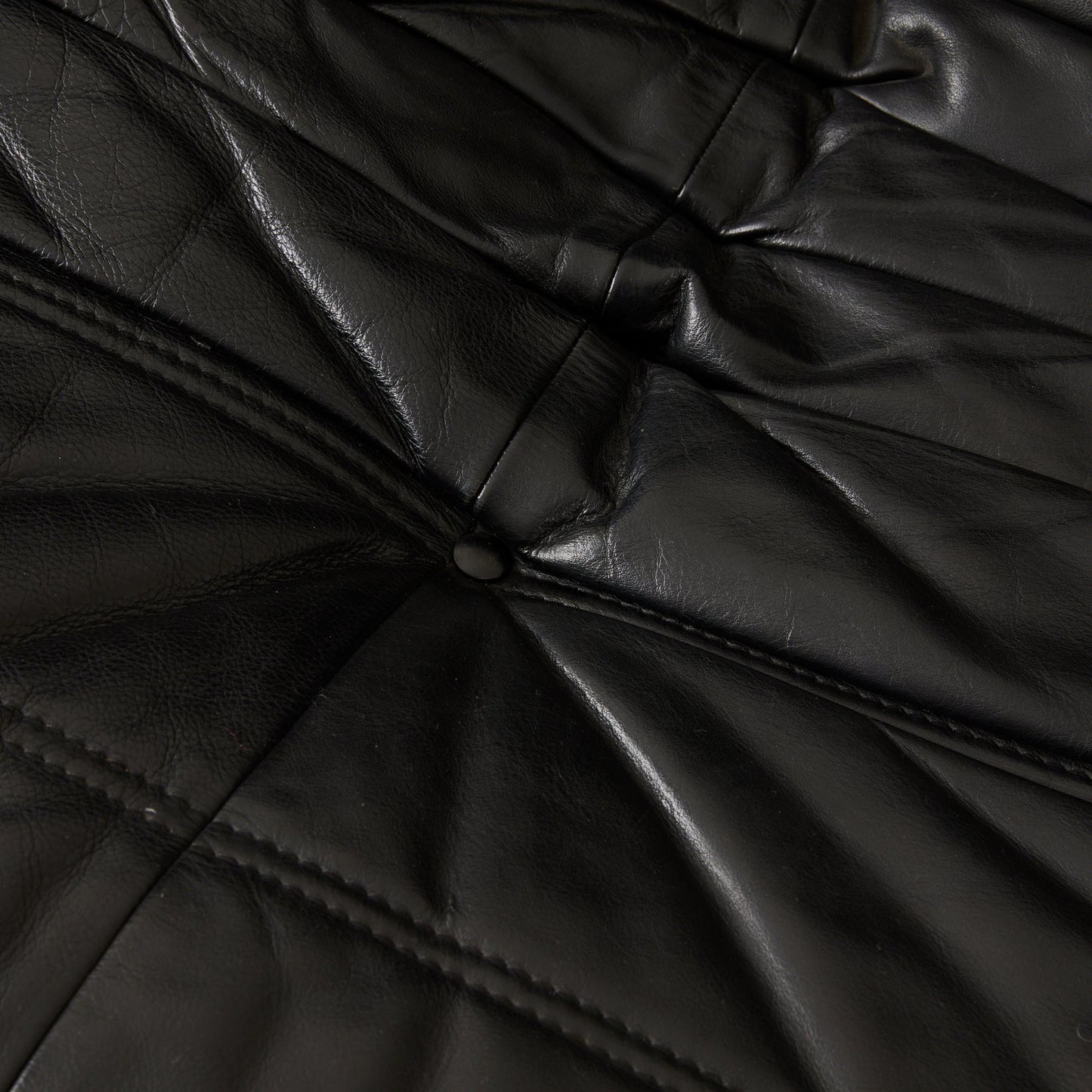 Ligne Roset "Togo" 2-Person Sofa in Black Leather, 1970's Sofas