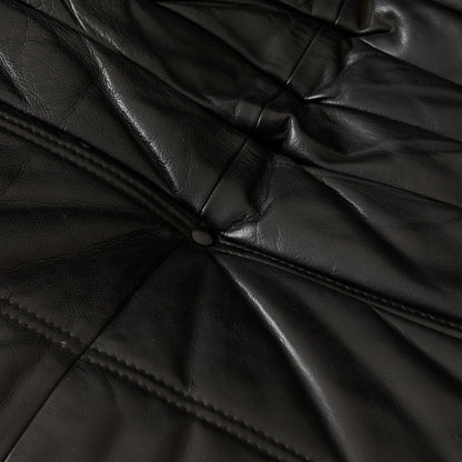 Ligne Roset "Togo" 2-Person Sofa in Black Leather, 1970's Sofas
