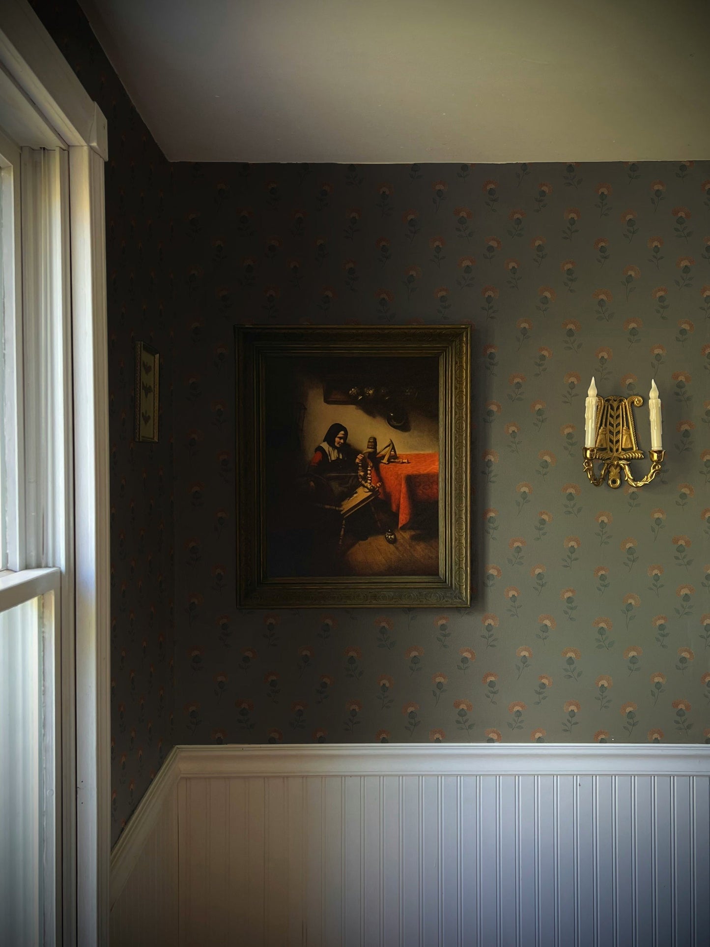Gardenia Wallpaper in Soft Chambray by Papier, fifth view