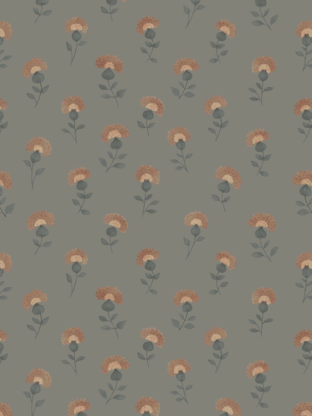 Gardenia Wallpaper in Soft Chambray by Papier