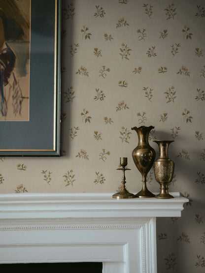 Lovers Bloom Wallpaper in Aloe Wash by Papier, fifth view