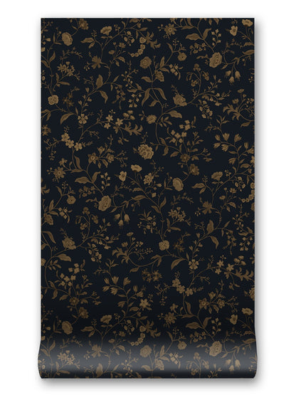 Primavera Wallpaper in Blue Depths by Papier, third view