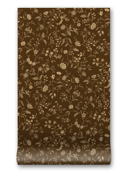Primavera Wallpaper in Roasted Coffee by Papier, third view
