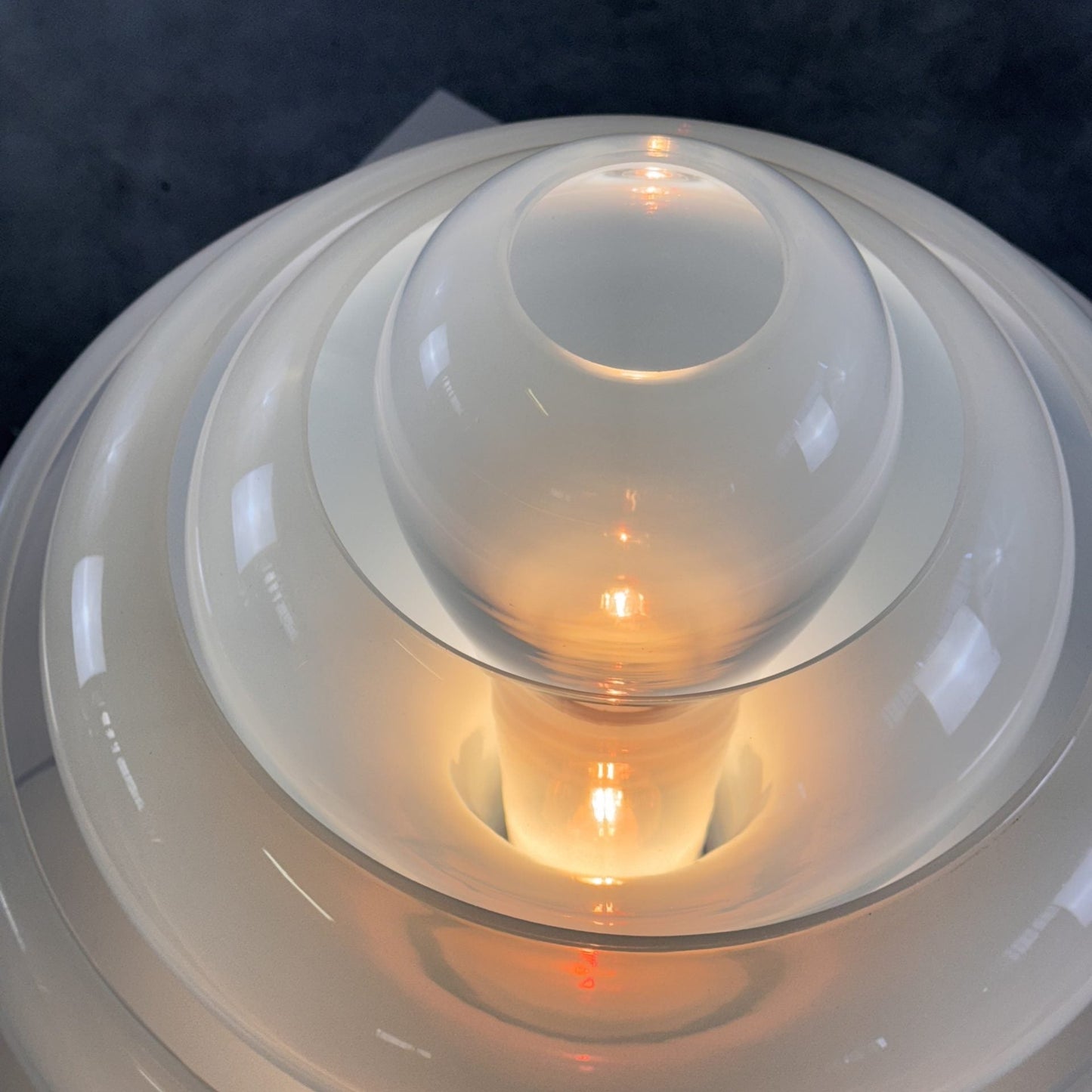 "Lotus" Table Lamp by Carlo Nason for Mazzega, Opalescent Glass, 1960s Design Table Lamps