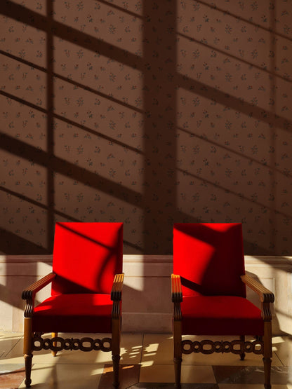 Lovers Bloom Wallpaper in Sugar Honey by Papier, fifth view
