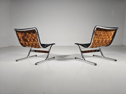 Pair of Luar Lounge Chairs by Ross Littell for ICF De Padova, 1960s Armchair