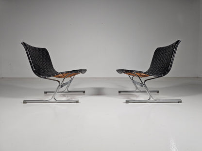 Pair of Luar Lounge Chairs by Ross Littell for ICF De Padova, 1960s Armchair