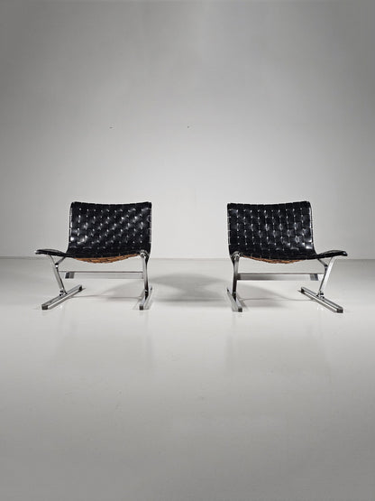 Pair of Luar Lounge Chairs by Ross Littell for ICF De Padova, 1960s Armchair