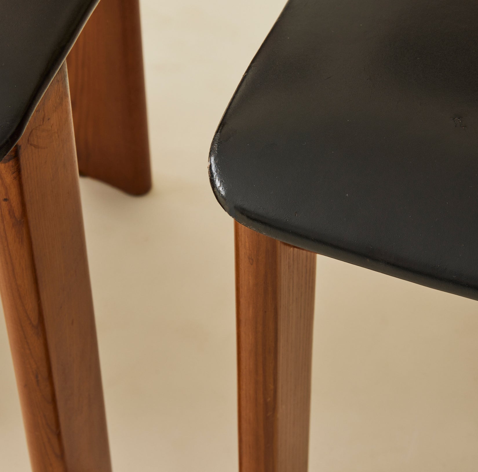 Luigi Vaghi Italian Modern Solid Wood Dining Chairs, 1970's, Set of 6 Dining Chairs