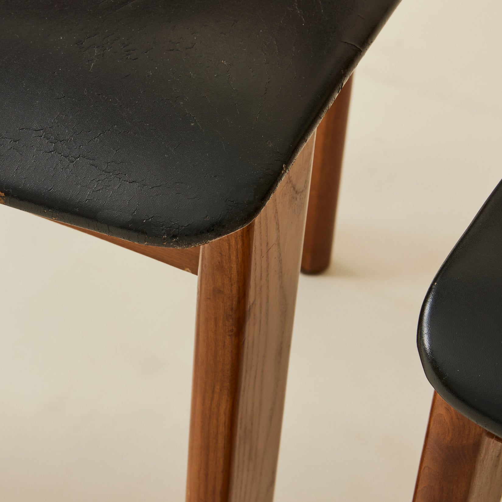 Luigi Vaghi Italian Modern Solid Wood Dining Chairs, 1970's, Set of 6 Dining Chairs