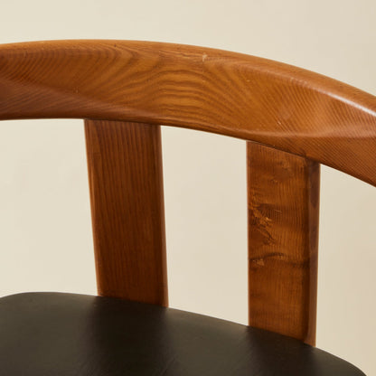 Luigi Vaghi Italian Modern Solid Wood Dining Chairs, 1970's, Set of 6 Dining Chairs