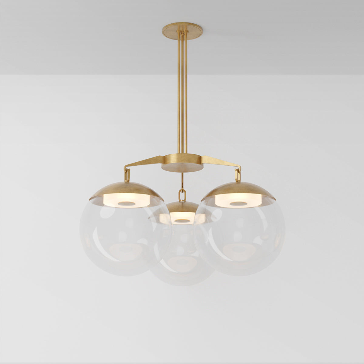 Lure 16 Chandelier in Aged Brass Clear Glass Chandeliers