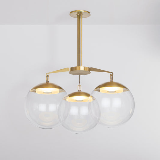 Lure 16 Chandelier in Brass Clear Glass Chandeliers